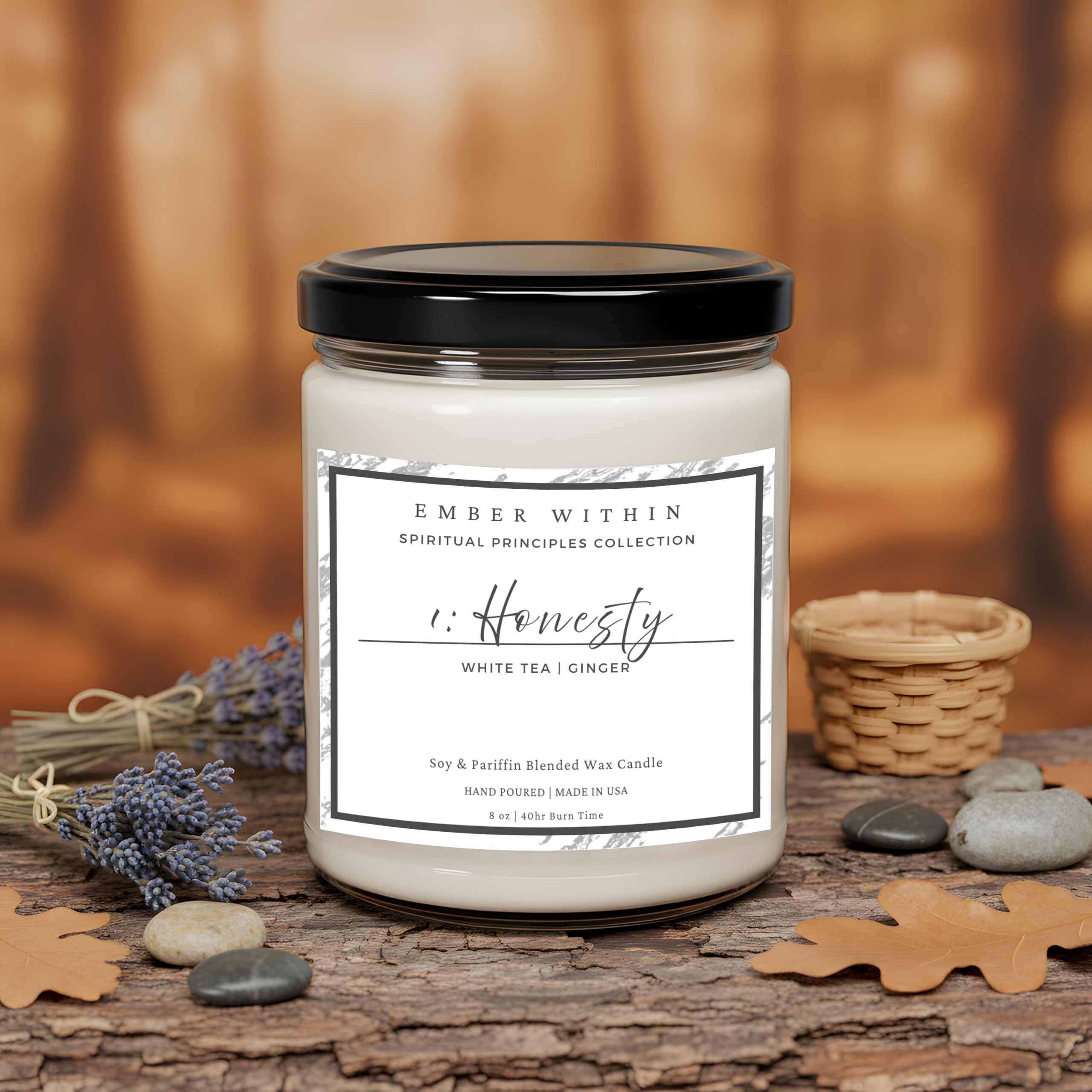 1. Honesty Candle | Spiritual Principles Collection | Mindful Recovery Candle