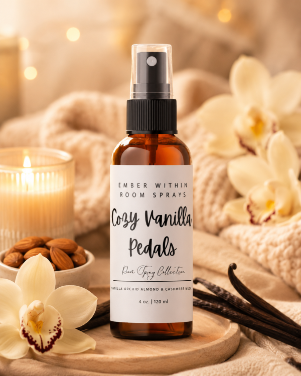 Cozy Vanilla Petals Room Spray – Vanilla Orchid Almond & Cashmere Musk