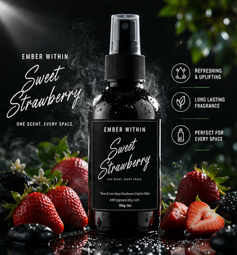sweet strawberry-product Sweet Strawberry Room & Linen Spray | Fresh Picked Strawberry Luxury Spray